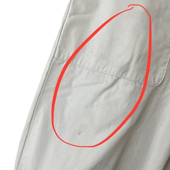 BA&SH Stone High-Rise Paperbag Pants Women’s Small Ecru Cropped Cotton - Picture 10 of 13